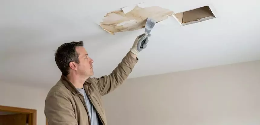 Ceiling Water Stain and Drywall Repair in Morganton